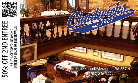 Chadwicks old town - Chadwicks (Big Mick is an amazing burger), Myron Mixon's BBQ, Virtue Feed & Grain, Thai Signature, The Rub. All great options :) ... if sticking to "Old Town Proper" (being east of the Eisenhower district and south of Potomac Yards), The Stage Door Deli has a …